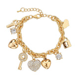 Fashion Heart Beetle Charm Bracelets Bangles For Women Real Gold Plated Bracelet Austrian Crystal Chain Pulseras