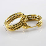 Fashion Jewelry 18k Real Gold Plating Hoop Earrings Trendy Stainless Steel Earring For Women Wedding Earring