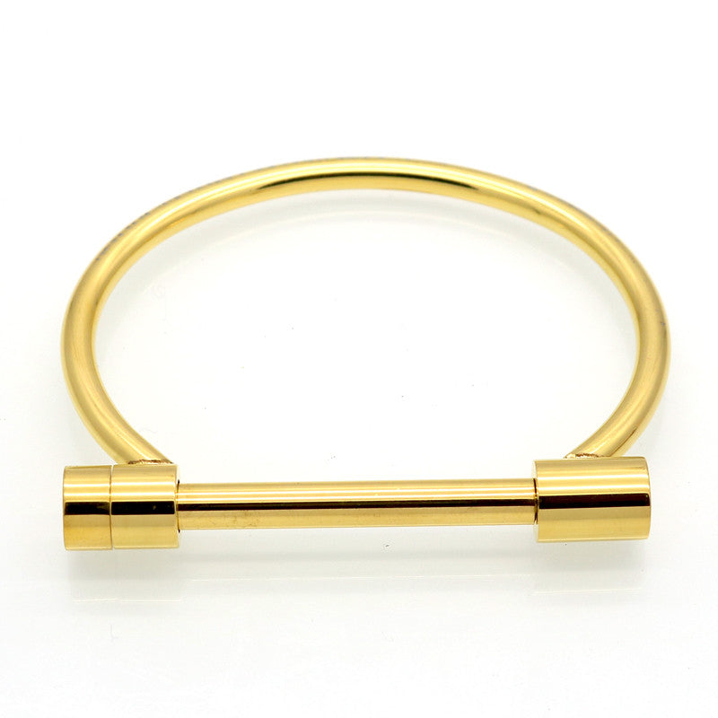 Fashion Luxury Famous Brand Jewelry Stainless Steel Women 18K Gold Bangle Lady Matched D Upper Arm Bracelet Love Screw Bangles