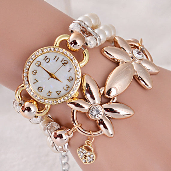 Fashion Luxury Pearl Bracelet Quartz Watches Women Casual Watch Women Wristwatches
