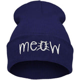 Fashion MEOW Cap Men Casual Hip-Hop Hats Knitted Wool Skullies Beanie Hat Warm Winter Hat for Women