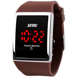 Fashion Men Women Electronic LED Touch Candy Jelly Watch Silicone Sports Digital Watch 