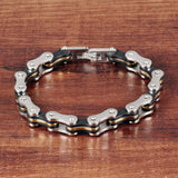 Men Jewelry Stainless Steel Silicone Bracelets Biker Bicycle Motorcycle Chain Man Hand Bracelet Accessories 