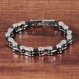 Fashion Men's Jewelry Stainless Steel Silicone Bracelet Biker Bicycle Motorcycle Chain Man Bracelets & Bangle Accessories 