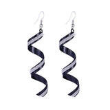 Fashion Punk Women Twist Spiral Earring Lady Girl Dangle Earrings Charm Jewelry Valentine's Day Gift Silver Gold Black