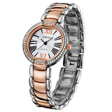 ashion Style Women Dress Watches Luxury Brand Roman Number Rose Gold Stainless Steel Band Women Rhinestone Wristwatches Relogio
