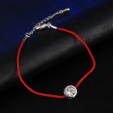 Fashion Thin Red Cord Thread String Rope Chain with CZ Diamond Sliver Plated Bracelet 16+5cm Length for Female Jewelry