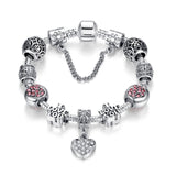 Fashion Women Bracelet Silver Plated Charm bracelet for Women DIY Beads Jewelry Fit Original Bracelets Pulseira Gfit 