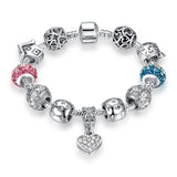 Fashion Women Bracelet Silver Plated Charm bracelet for Women DIY Beads Jewelry Fit Original Bracelets Pulseira Gfit 