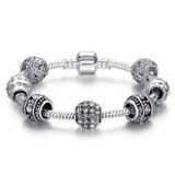 Fashion Women Bracelet Silver Plated Crystal Bead Charm Bracelet For Women Fine Jewelry Original Bracelets Gift 