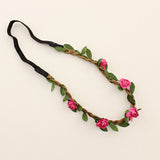 Fashion Women Bride Flower Headband Bohemian Style Rose Flower Crown Hairband Ladies Elastic Beach Hair Accessories 6pcs/lot