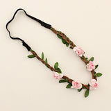 Fashion Women Bride Flower Headband Bohemian Style Rose Flower Crown Hairband Ladies Elastic Beach Hair Accessories 6pcs/lot