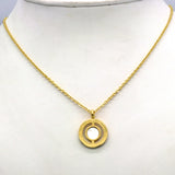Fashion Women Roman Letter 18K Gold Plated Natural Pearl Shell Wedding Jewelry Sets With Necklace+Earrings