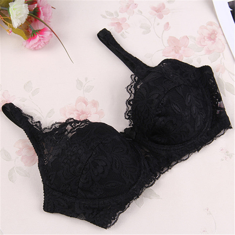 Fashion Women Sexy Underwear Bra Push Up Padded Lace Sheer Bra 32-40B