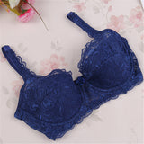 Fashion Women Sexy Underwear Bra Push Up Padded Lace Sheer Bra 32-40B 