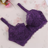 Fashion Women Sexy Underwear Bra Push Up Padded Lace Sheer Bra 32-40B