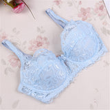 Fashion Women Sexy Underwear Bra Push Up Padded Lace Sheer Bra 32-40B