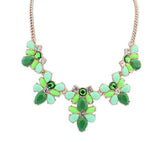 Fashion Women's Crystal Flower Chunky Statement Bib Pendant Chain Choker Necklace necklaces & pendants 