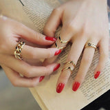 Fashion accessories jewelry New punk cuff finger ring set gift for women girl