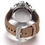 Fashion military lumimous quartz watches men analog casual chronograph waterproof leather wristwatch man top brand MEGIR