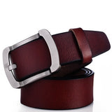 Fashion 100% genuine leather belts for men Metal pin buckle vintage luxury men belt brand cinto masculino belts