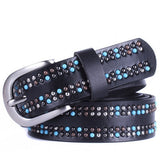 Fashion 100% Genuine Leather Belt women Pearl decoration cintos femininos Metal Pin Buckle Belts For Women