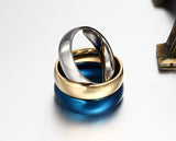 Fashion 18K gold-plated ring wedding rings for men women stainless steel couple jewelry