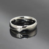 Fashion AAA+ CZ Wedding Rings For Women Black Stainless Steel Men Ring o Classic Party Jewelry