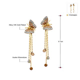 Fashion Alloy Butterfly Long Tassel Dangle Earrings Bridesmaid Teen Girl Friend 2016 New Valentine's Gift Fashion Jewelry