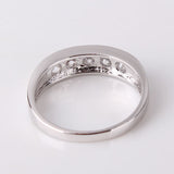 Fashion Box Ring for Women 18K White Gold Plated Wedding Ring Round Crystal CZ Zirconia Band Engagement Ring