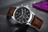Fashion Casual Mens Watches Luxury Brand High Quality Leather Business Quartz Watch Men Waterproof Wristwatch Relogios Masculino
