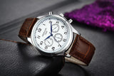 Fashion Casual Mens Watches Luxury Brand High Quality Leather Business Quartz Watch Men Waterproof Wristwatch Relogios Masculino