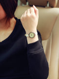 Fashion Classic Vintage Magic Rome Dial Brass Alloy Thin Leather Strap Quartz Wristwatch Watch for Women Ladies Girls