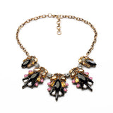 Fashion Design New Arrival Resin Zinc Alloy Best Seller 18k Gold Collar Marquise Insect Imitation Necklace