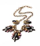 Fashion Design New Arrival Resin Zinc Alloy Best Seller 18k Gold Collar Marquise Insect Imitation Necklace