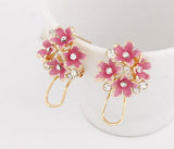 Fashion Earrings for Women Rhinestone Crystal Boucle d'oreille Enamel Flower Clip Earrings Bijoux ear pendientes brincos