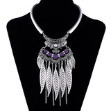 Fashion Gypsy Colar Choker Bohemian Necklace Collier Femme Jewelry Leaf Tassel Maxi Statement Necklaces & Pendants Collares