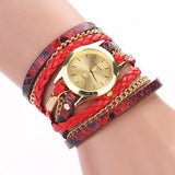 Fashion Hot Sell New Woven Leopard Geneva Bracelet Wristwatch Women Dress Watches Women Luxury Brand Quartz Watch