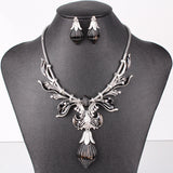 Fashion Jewelry Sets Antique GoldSilver Plated Flower Design RedBrown Color High Quality Party Gifts