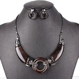 Fashion Jewelry Sets Gunmetal Plated Unique Design RedGrayPurpld Color High Quality Party Gifts