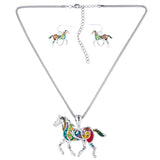 Fashion Jewelry Sets High Quality Gold Plated Multicolor Horse Design Woman's Necklace Set Wedding Jewelry Party Gifts