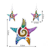 Fashion Jewelry Sets High Quality Gold Plated Multicolor Starfish Design Woman's Necklace Set Wedding Jewelry