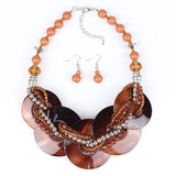 Fashion Jewelry Sets Shell Pendant Resin Beads Bright 8Colors Fashion Design Party Gift