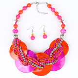 Fashion Jewelry Sets Shell Pendant Resin Beads Bright 8Colors Fashion Design Party Gift