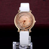 Fashion Leather Strap watch Women rhinestone watches Women Luxury quartz watch relogio feminino Female atmos clock