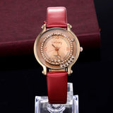 Fashion Leather Strap watch Women rhinestone watches Women Luxury quartz watch relogio feminino Female atmos clock