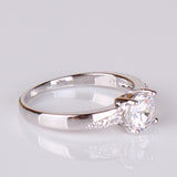 Fashion Midi Finger Rings for Women 18K White Gold Plated Wedding Rings CZ Zirconia Round Crystal Engagement Ring