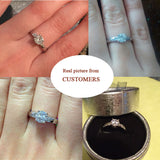 Fashion Midi Finger Rings for Women 18K White Gold Plated Wedding Rings CZ Zirconia Round Crystal Engagement Ring