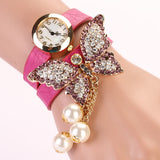 Fashion New Fashion Casual Leather Luxury Butterfly Wristwatch Bracelet Watch Dress Women Watches Ladies Watch