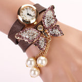 Fashion New Fashion Casual Leather Luxury Butterfly Wristwatch Bracelet Watch Dress Women Watches Ladies Watch